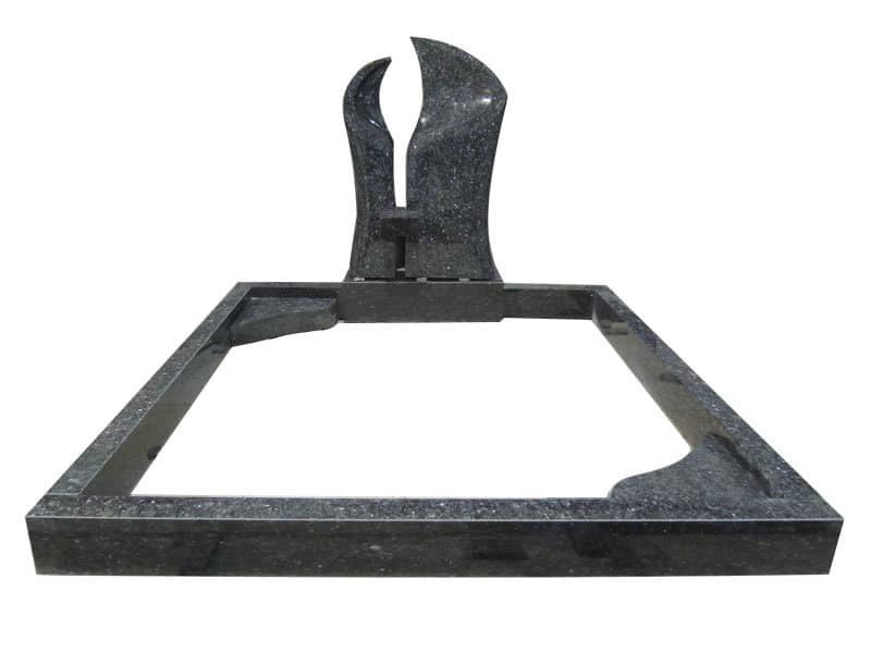 Blue Pearl Granite Memorials With Kerbing Design