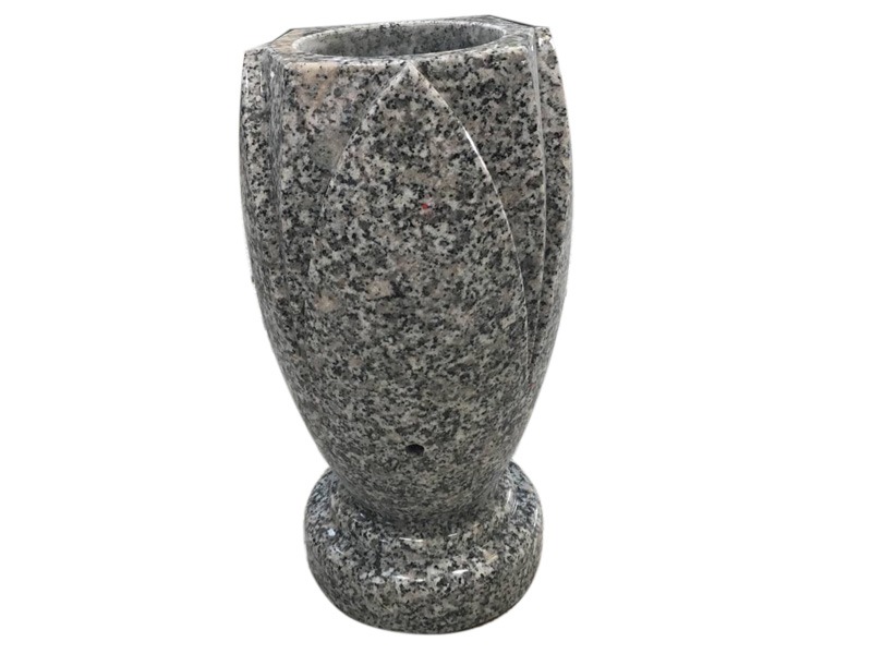 Simple White Granite Cemetery Vases For Headstone