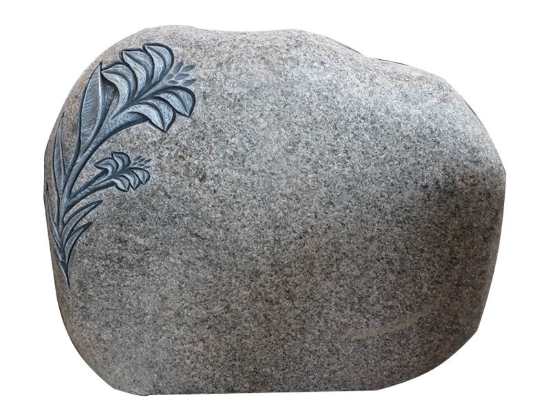 Flat Grass Markers Headstones With Carved Love Lily