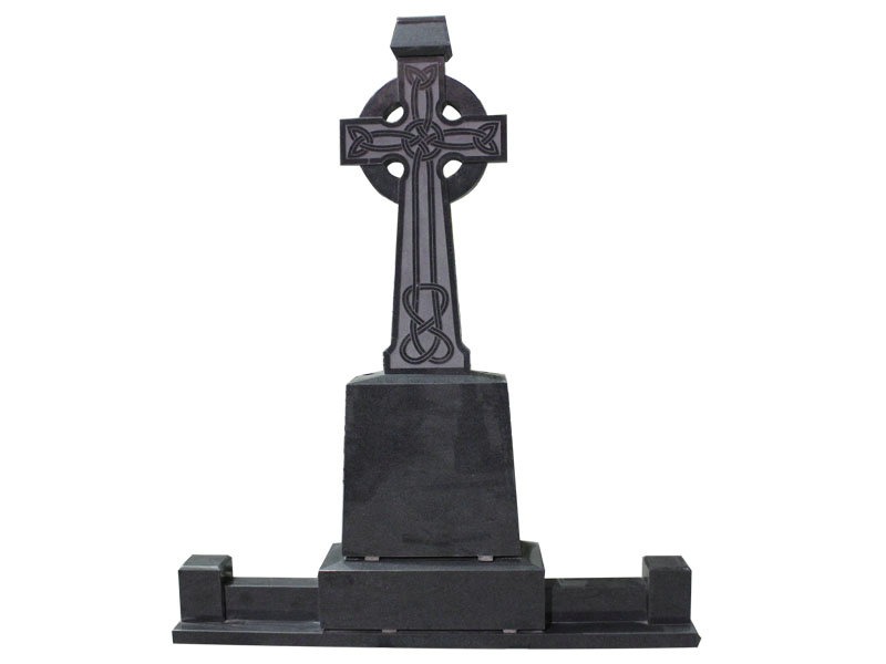 Dark Grey Granite Celtic Cross Headstone Design