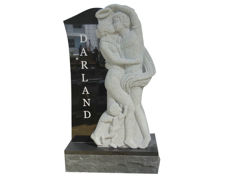 Custom Lettering Companion Monument Designs In Black Granite