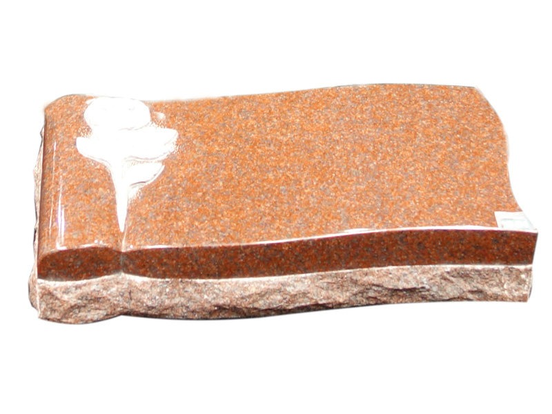 Polished Red Slant Flat Granite Grave Markers