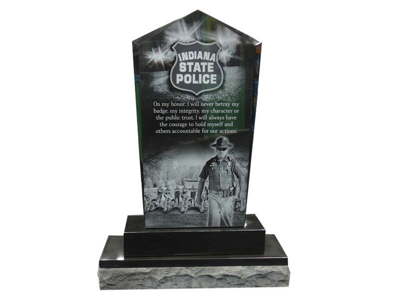 Custom Black Granite Etched Police Memorial Stones Designs