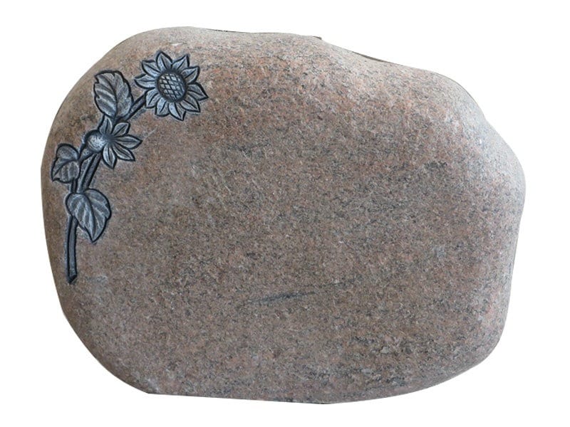 Delicate Carved Sunflower Flat Cemetery Markers