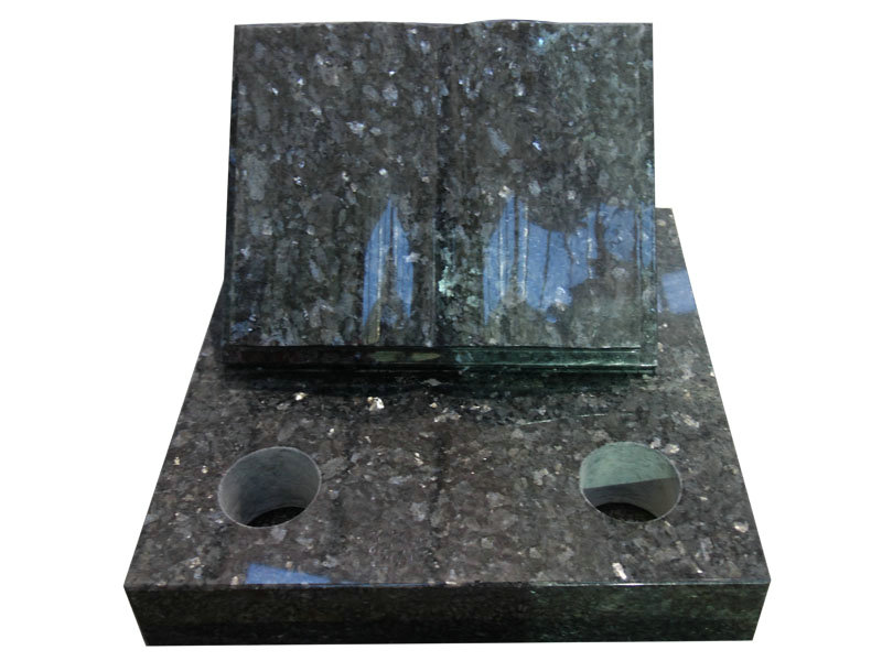 Holy Bible Shaped Headstones In Blue Pearl Granite