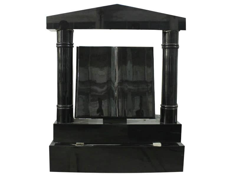 Open Book Shaped Headstones With Black Granite