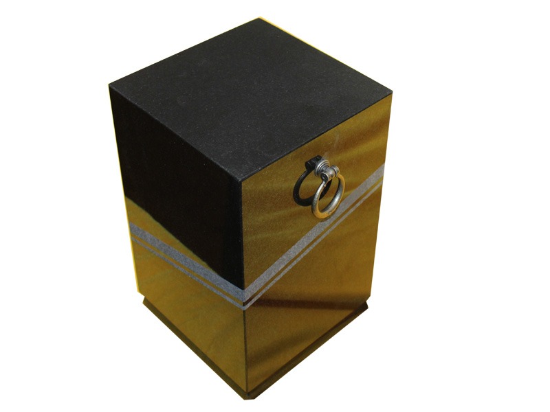 Classic Black Granite Ashes Square Cremation Urns For Burial