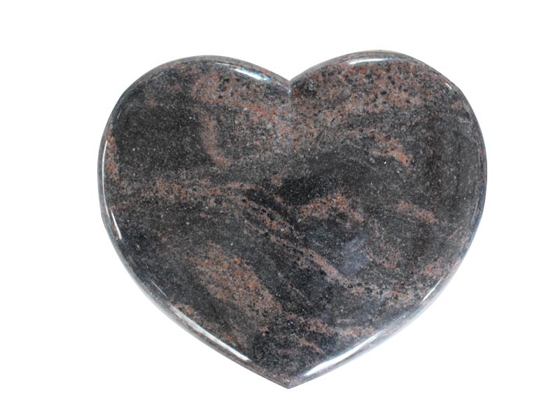 Polished Red Granite Memorial Hearts For Graves
