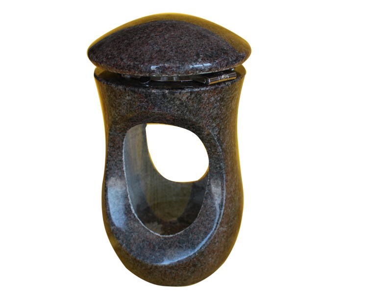 Purple Granite Memorial Candle Lantern For Cemetery