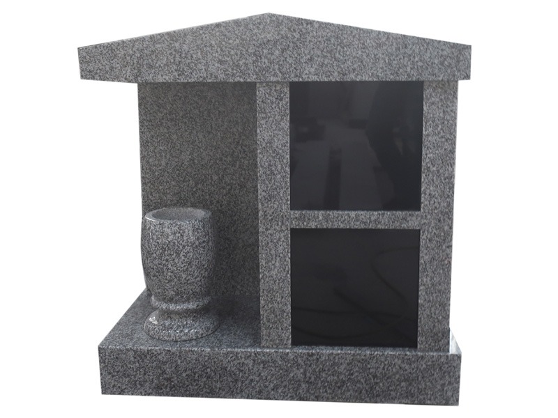 Two Niches Stone Columbarium With One Vase