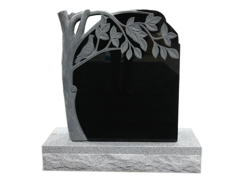 Carved Dove Family Headstones With Tree Design
