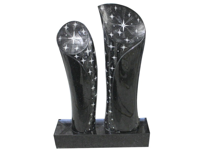 Custom Headstones For Graves With Inlay White Diamond