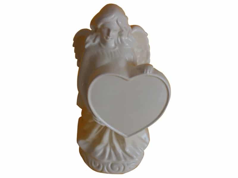 White Marble Cemetery Angel Statues With Holding Heart
