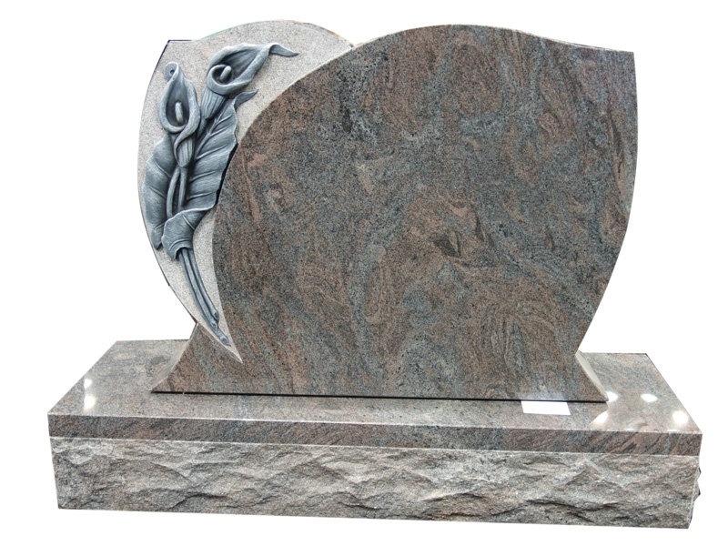 Hand Carved Calla Lily Flowers Monument Upright Design